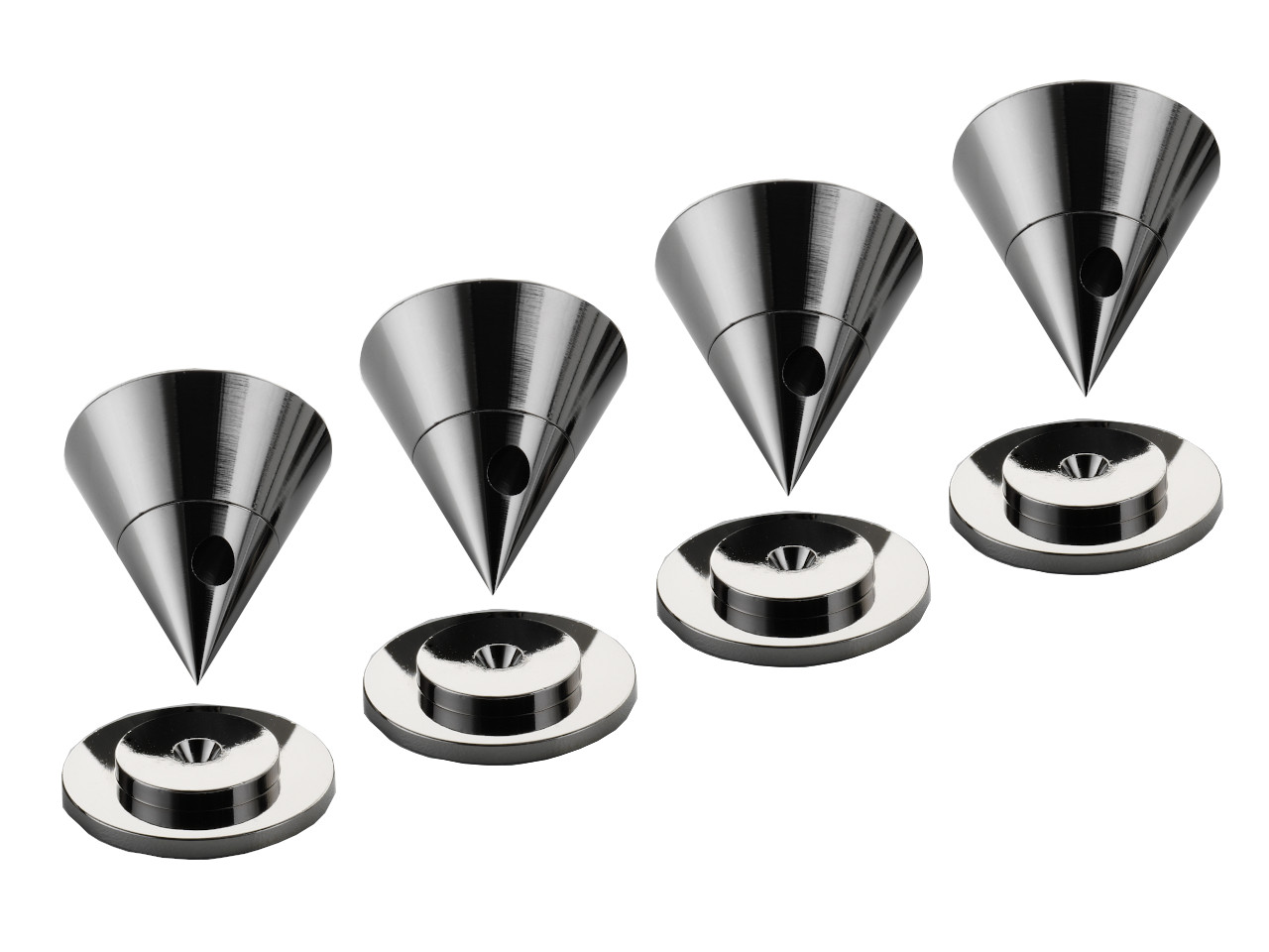 DALI Spikes Base Line Cones Set Black Chrome